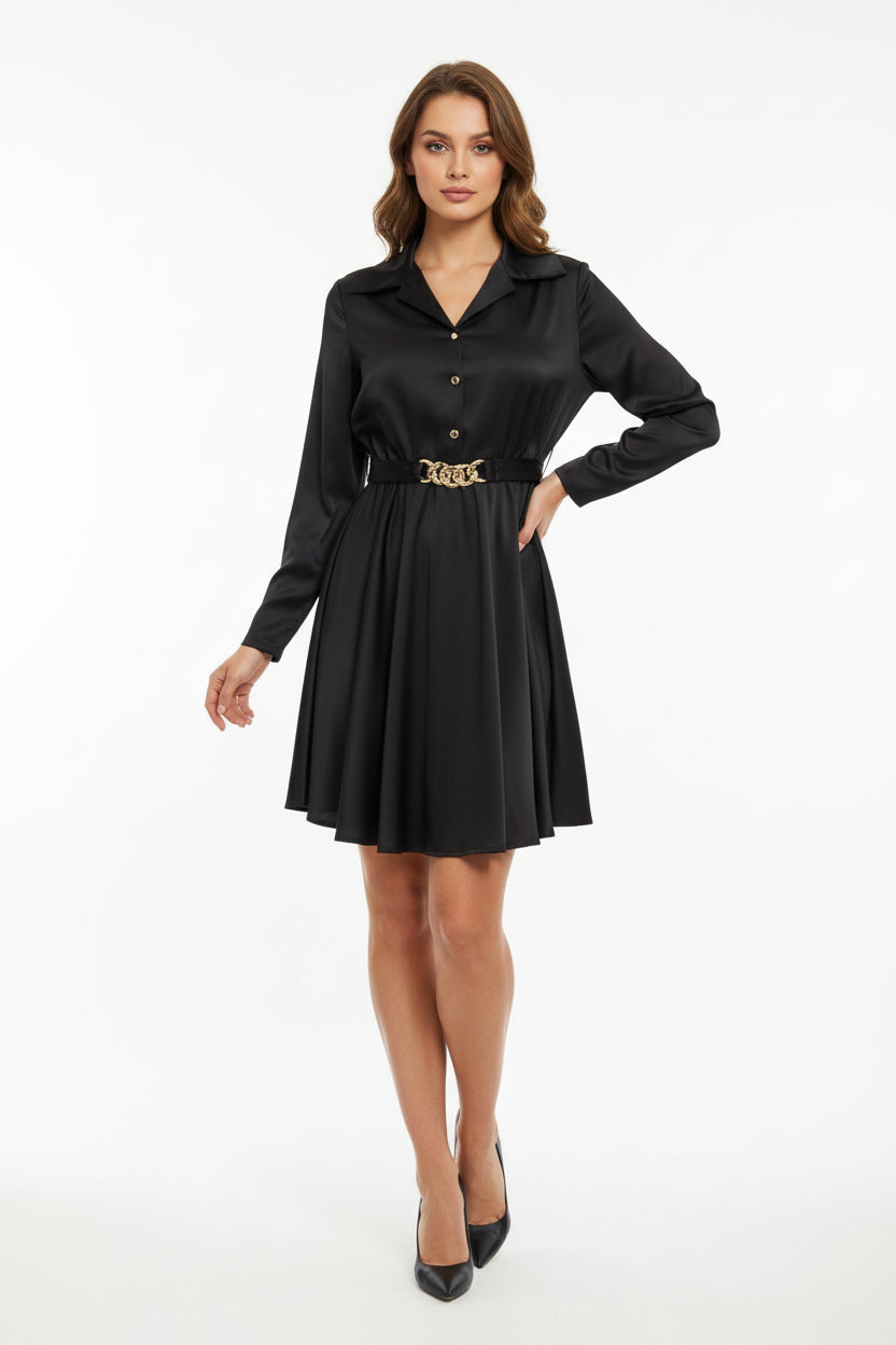Elegant long-sleeve mini dress