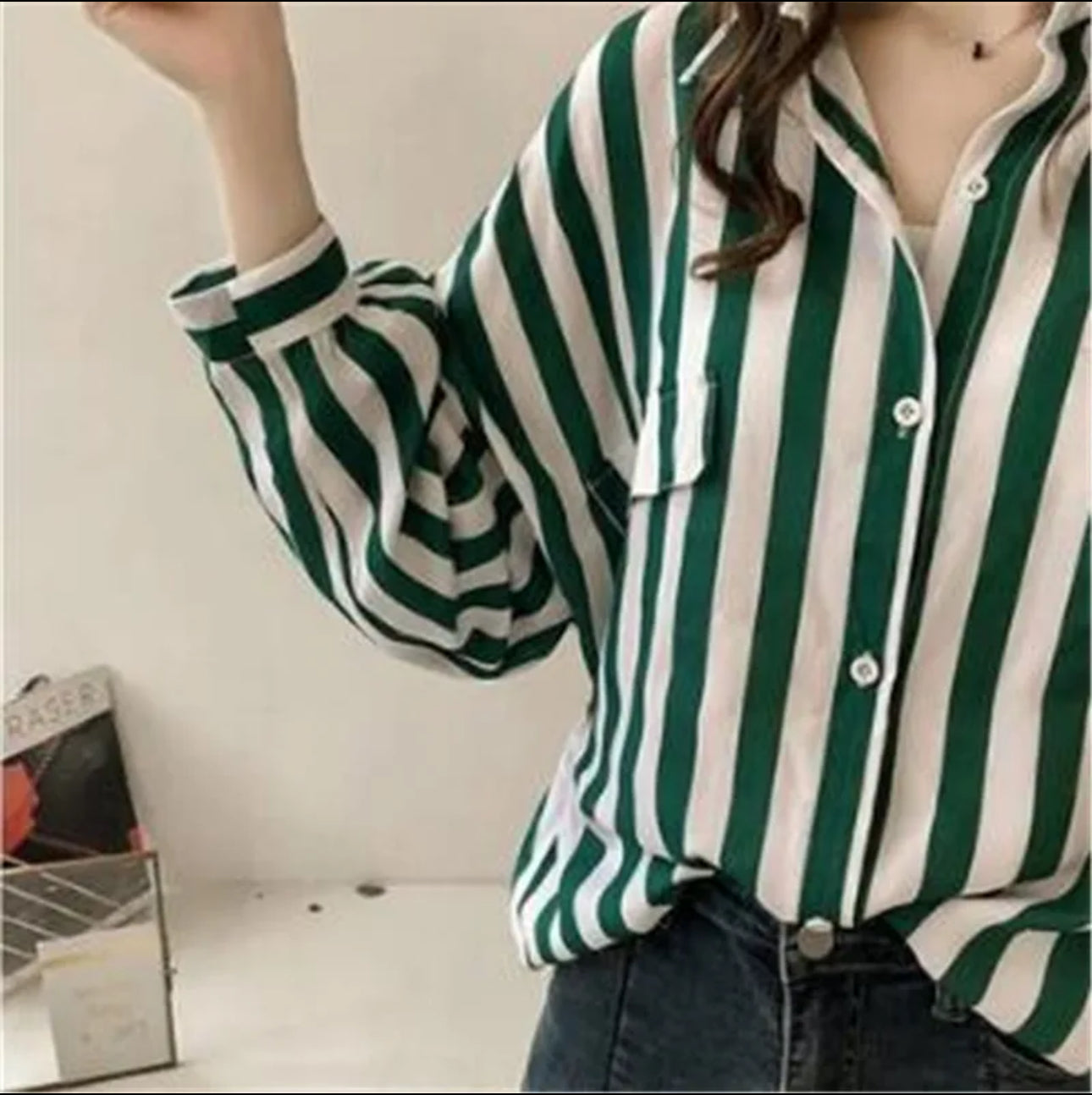 Women’s casual stripe Long sleeve Blouses