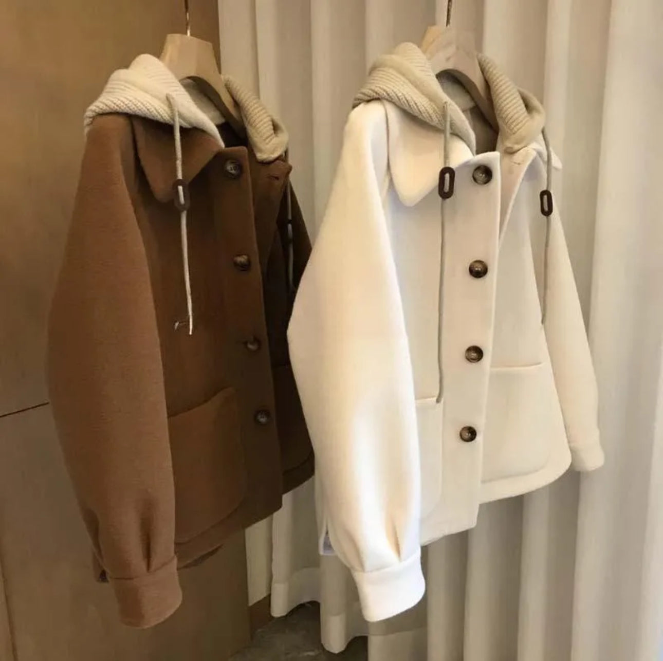 Coat Long Sleeve Tops 2 In 1 Casual Color