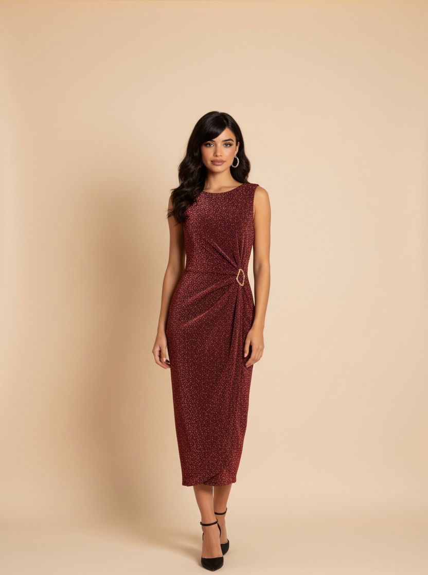 Elegant Lurex Midi Dress – Made in Italy