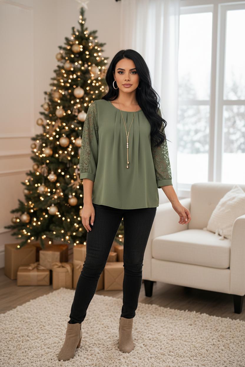 Lace sleeves Blouse