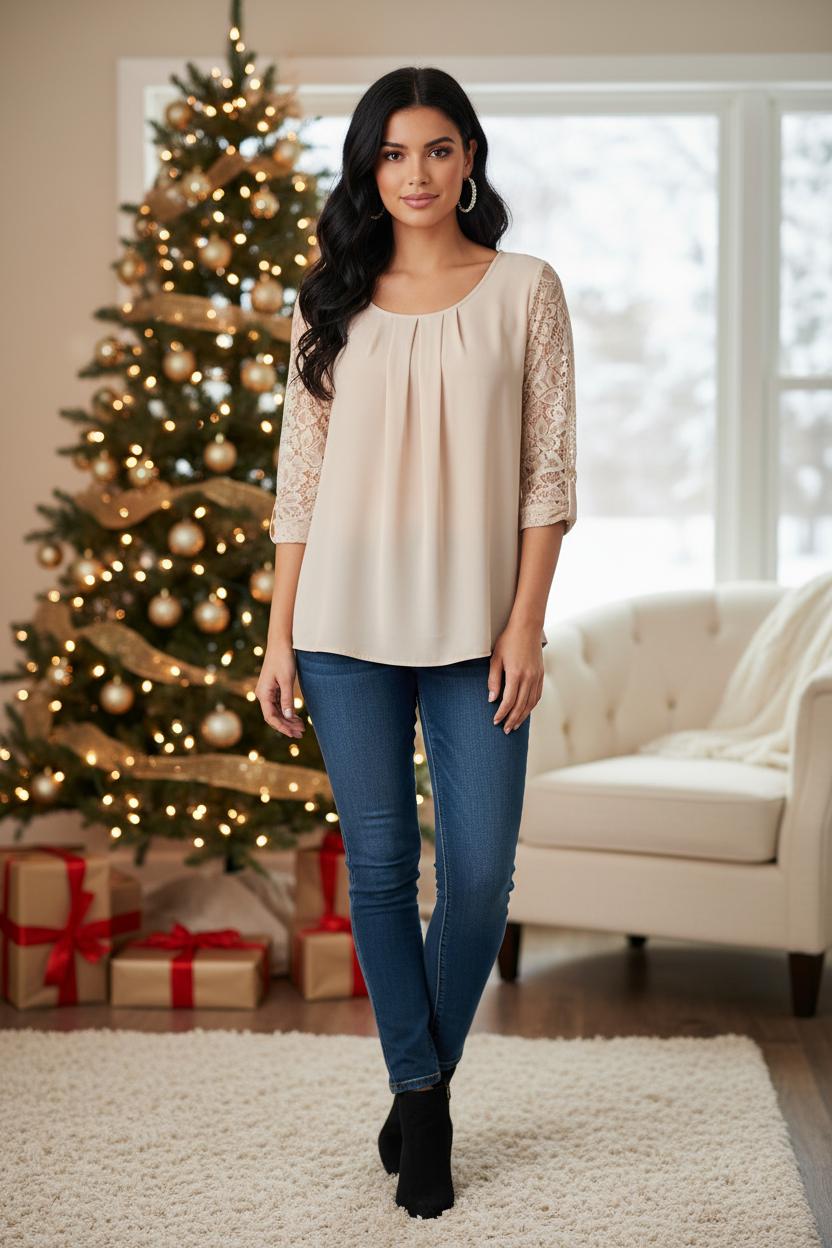 Lace sleeves Blouse