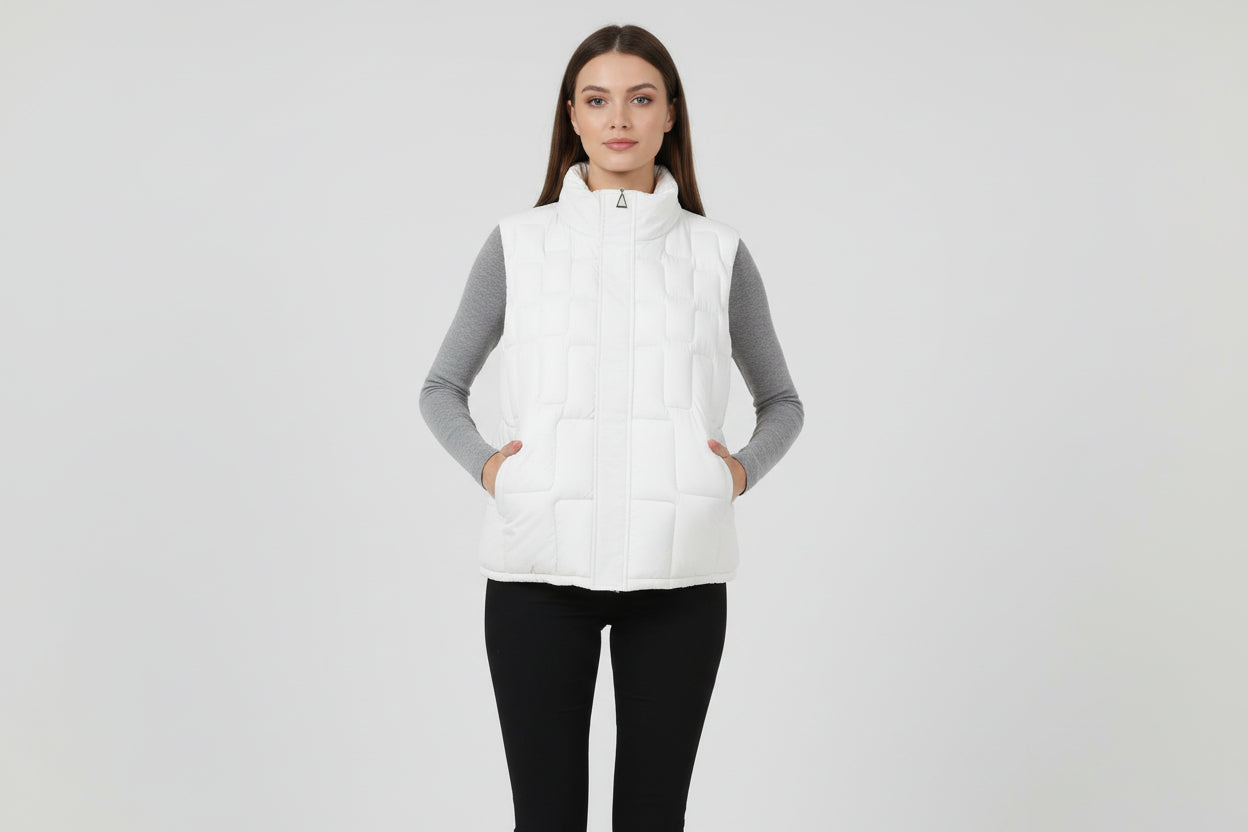 lightweight quilted sleeveless gilet