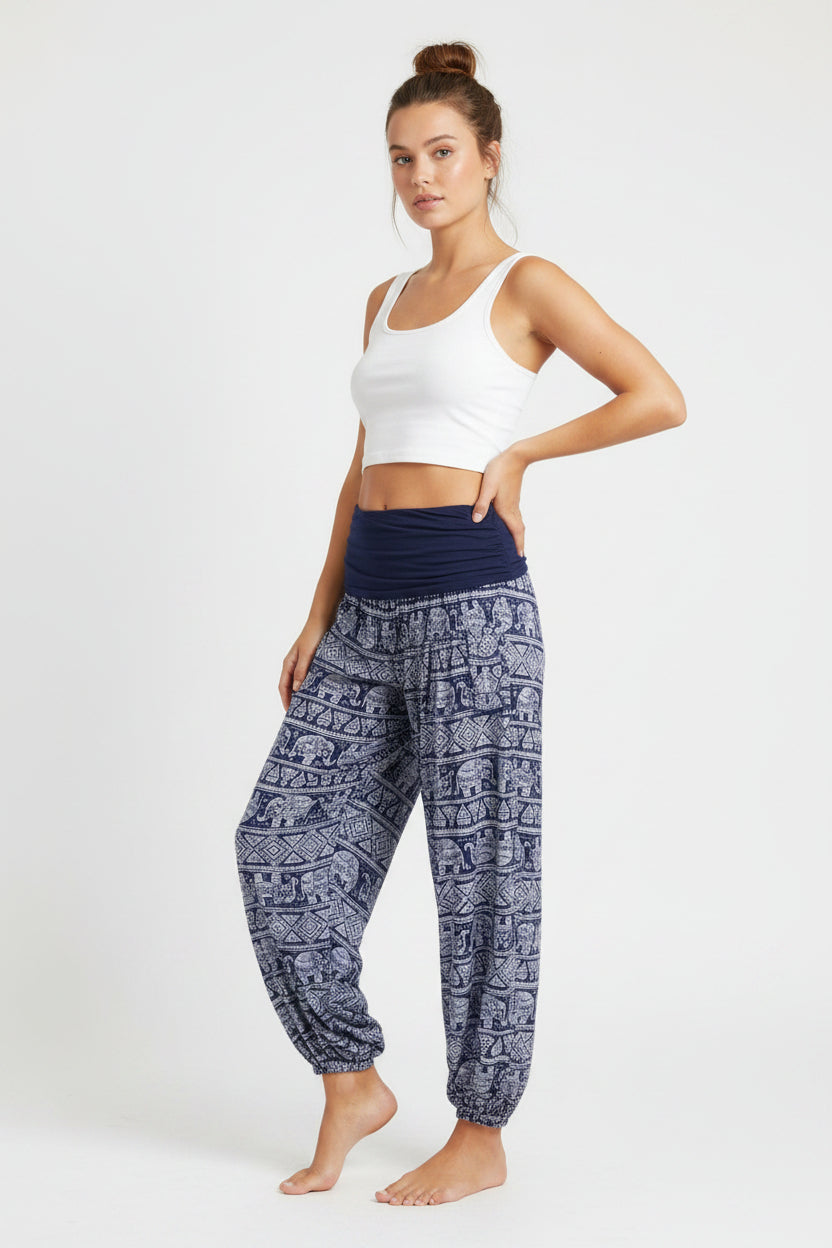 Elephant Print Harem Trousers