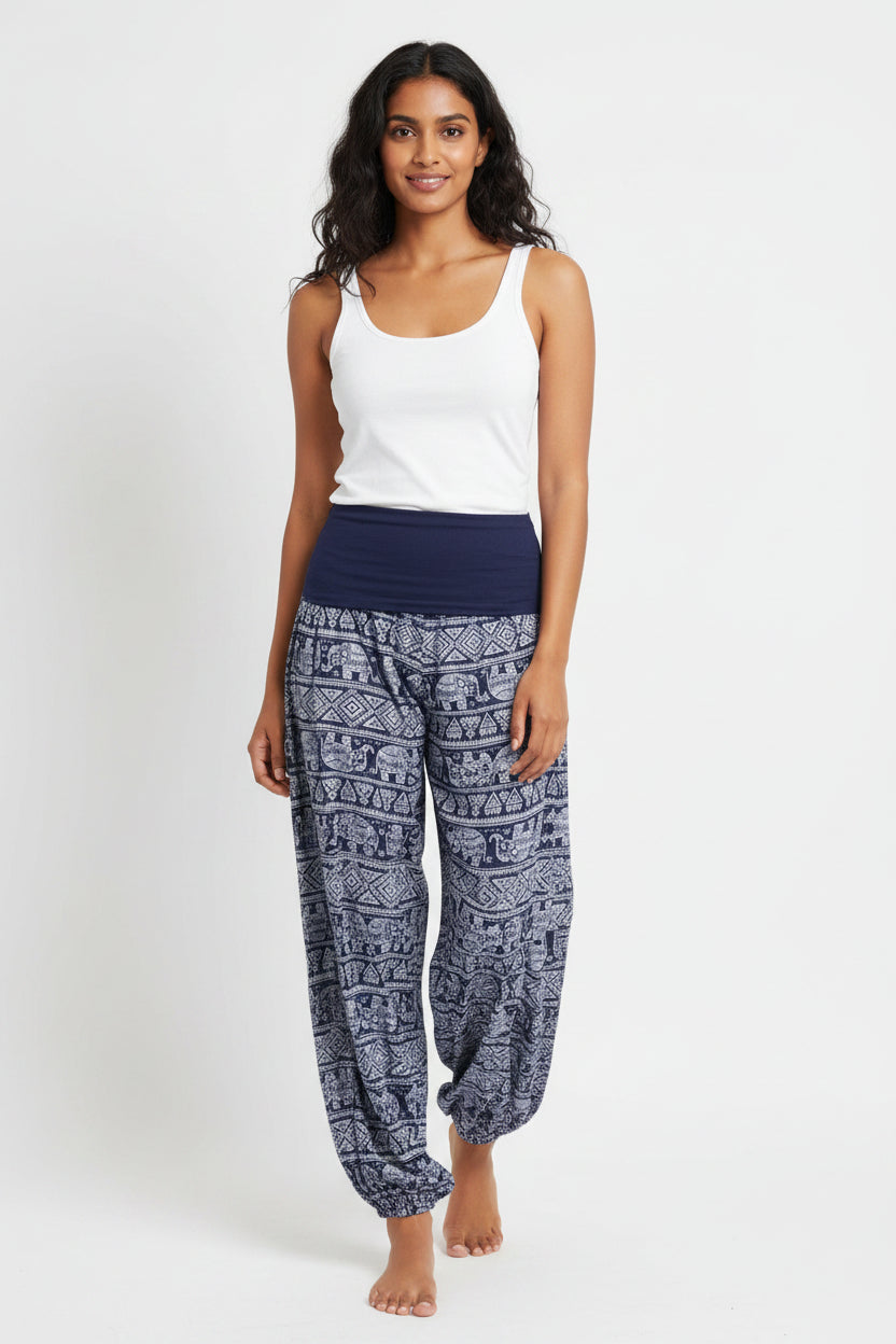 Elephant Print Harem Trousers