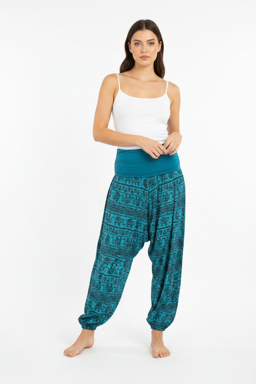 Elephant Print Harem Trousers