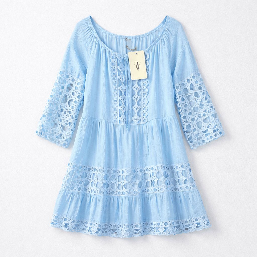 Boho-inspired eyelet blouse