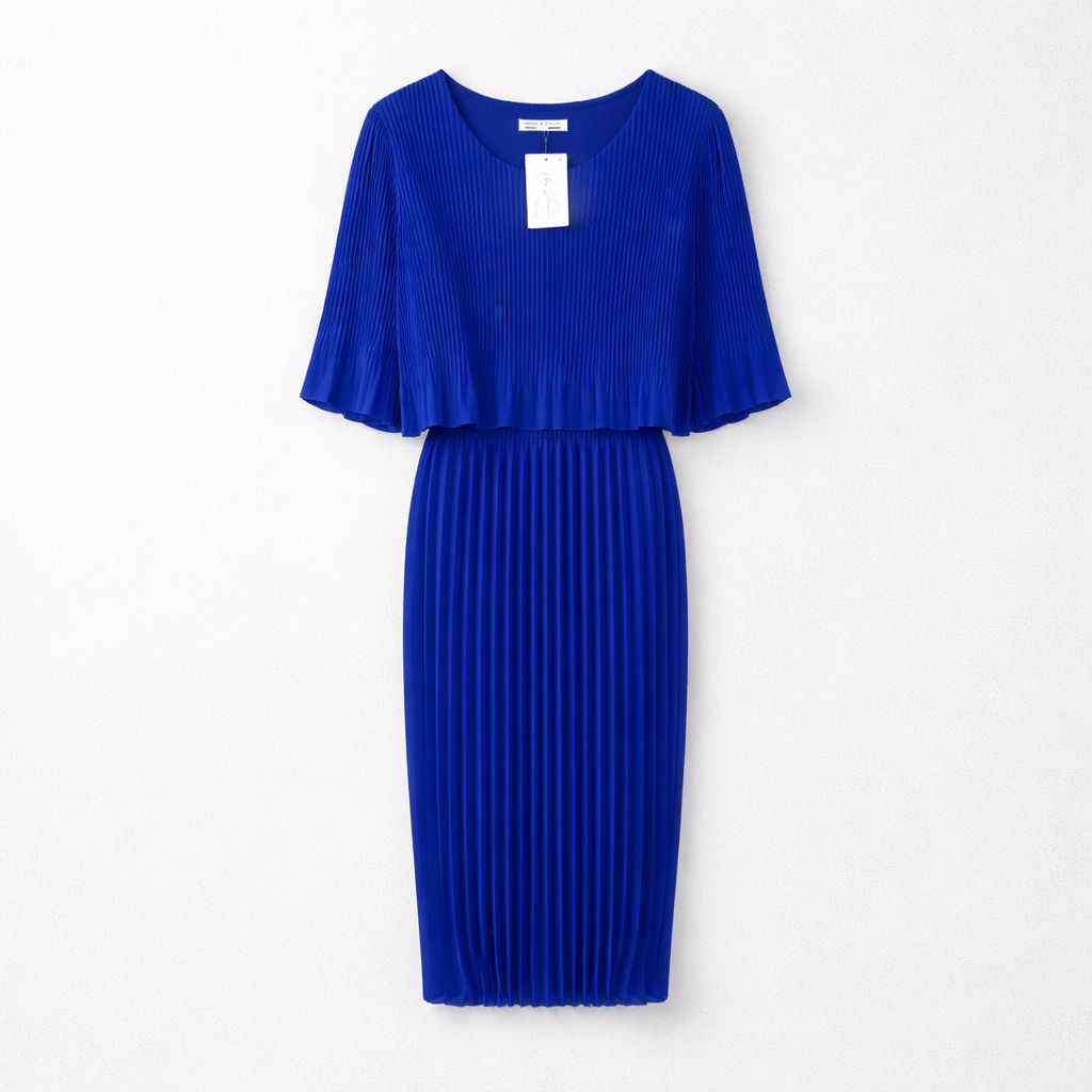 Vibrant Pleated Overlay Dress