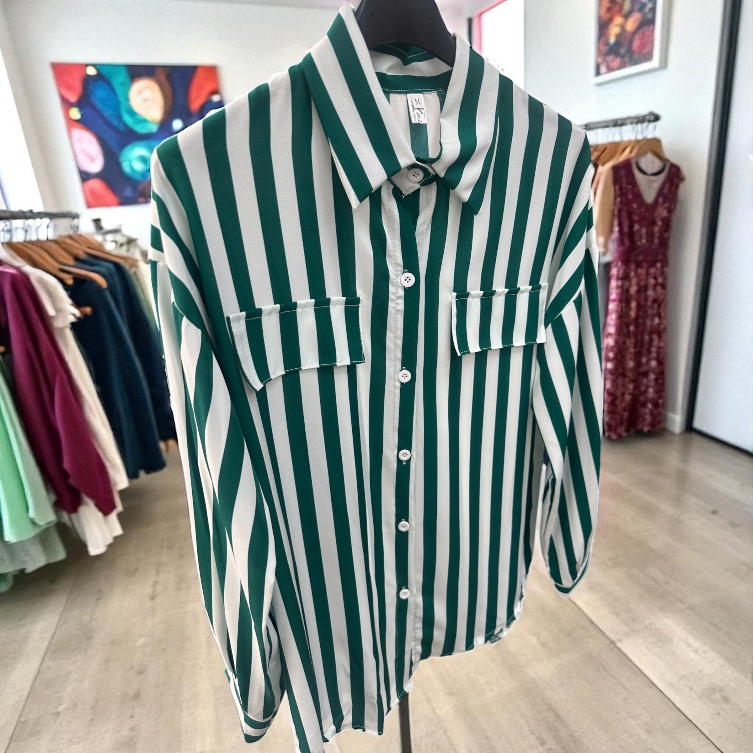 Women’s casual stripe Long sleeve Blouses