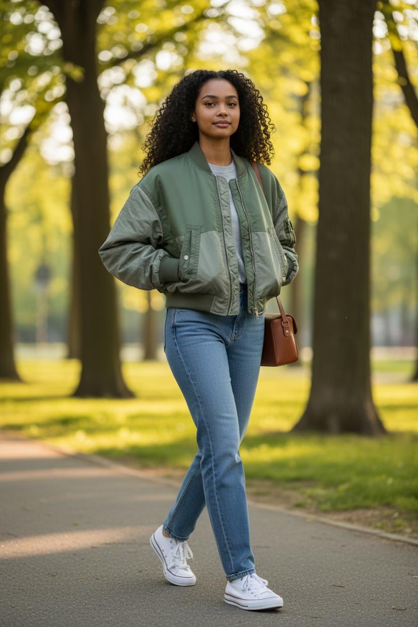 WOMEN'S CONTRAST COLOURBLOCK BOMBER JACKET