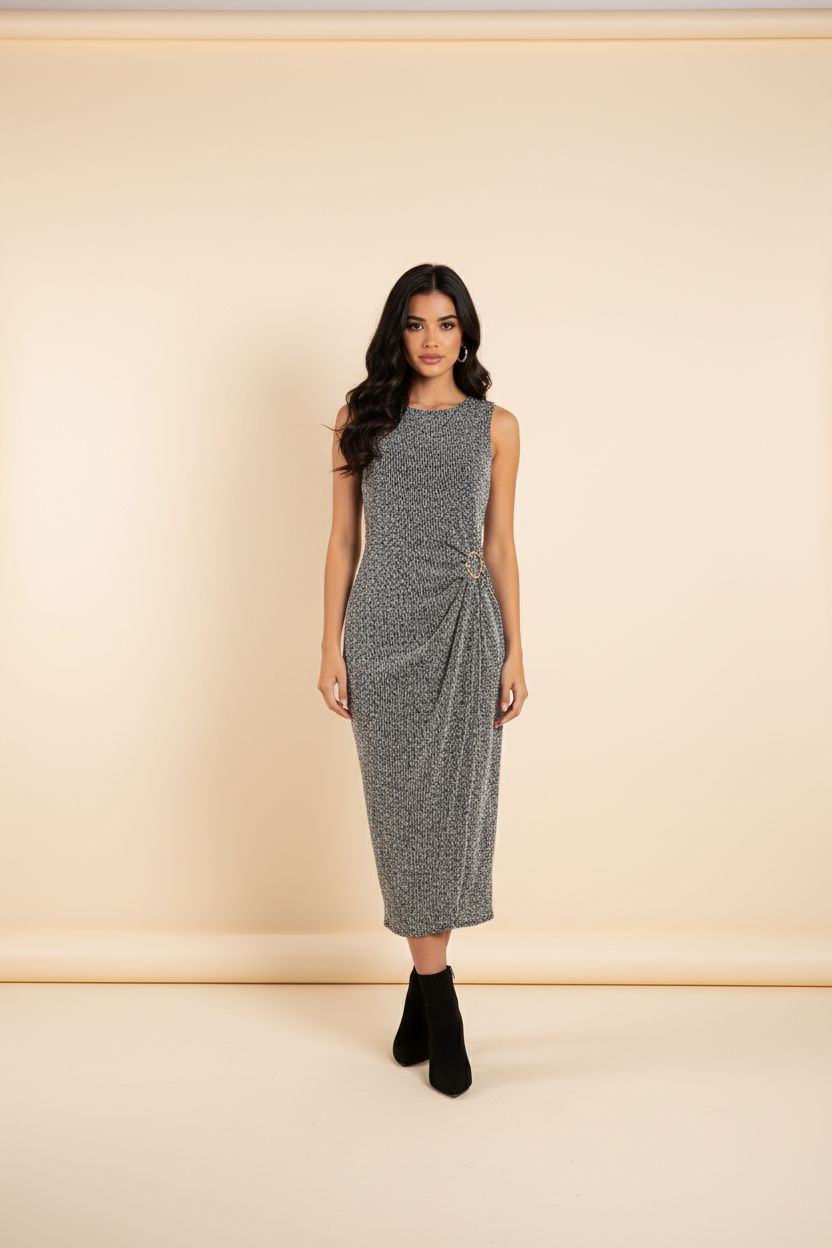 Elegant Lurex Midi Dress – Made in Italy