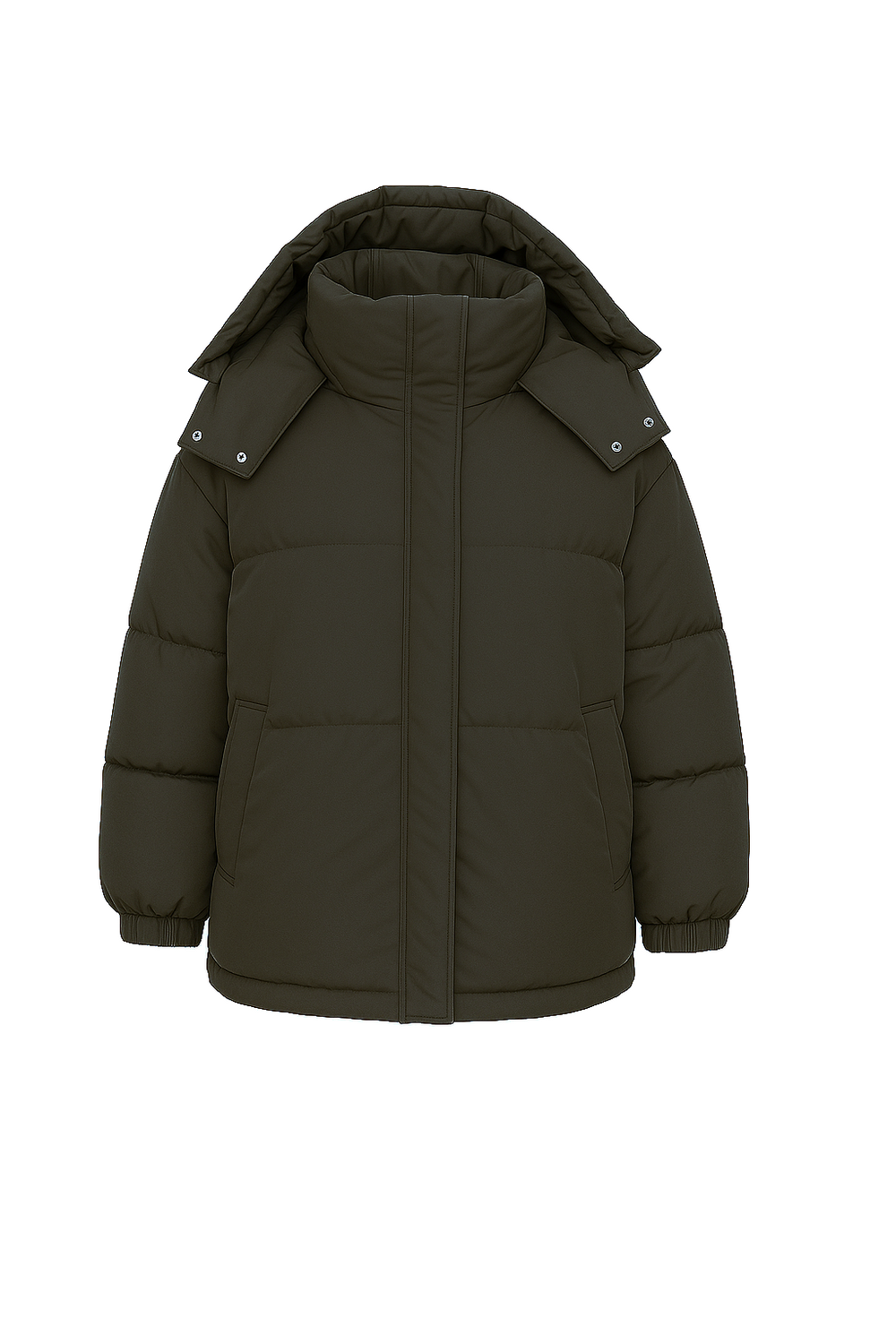 WOMEN'S RELAXED FIT HIP LENGTH PADDED HOODED PUFFER JACKET